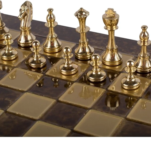 Шахматы Manopoulos Classic Metal Staunton Chess set with Gold & Silver Cheі (S34MBRO) фото 6