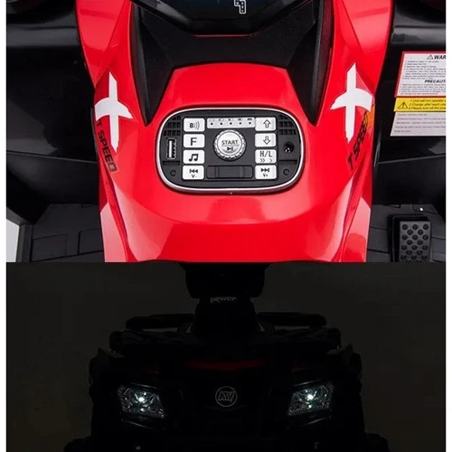 Дитячий електромобіль-квадроцикл Bambi Racer чорно-червоний (M 4868EL-3(24V)): Матеріал корпусу пластик
