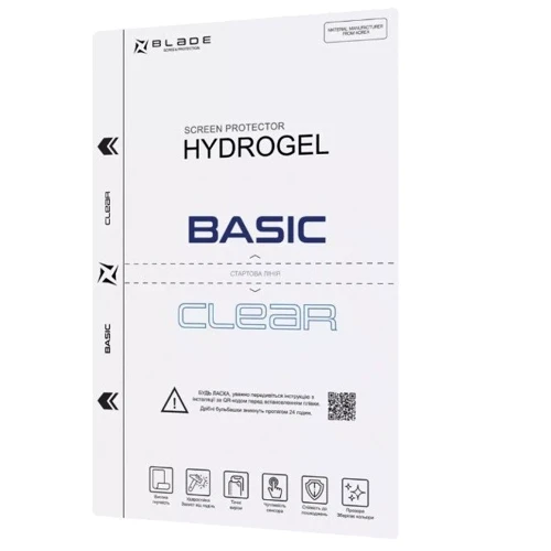 Защитная пленка для iPhone BLADE Hydro-Gel Screen Protector BASIC Clear Glossy: Цвет прозрачный