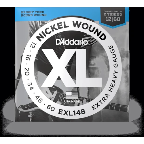 Струна для гитар Струны для электрогитар D'ADDARIO EXL148 XL NICKEL WOUND EXTRA HEAVY (12-60)