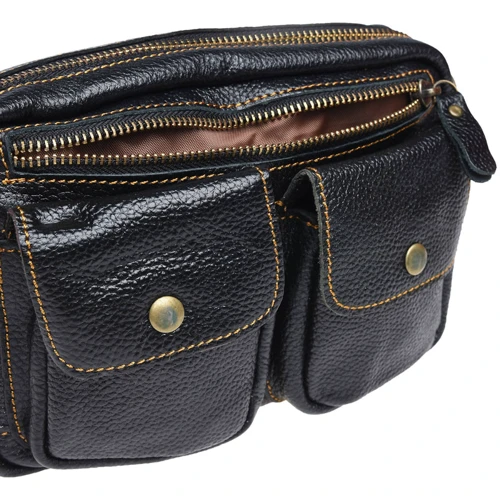 Мужская сумка через плечо Keizer черная (K13142-black): Тип ручки Со съемным ремнем, Плечевой ремень, Без ручки