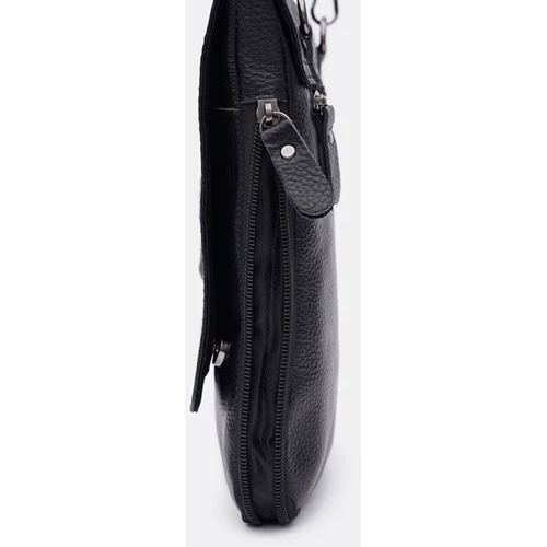 Mужская сумка планшет Keizer черная (K15219bl-black): Фактура Тиснение, Зернистая