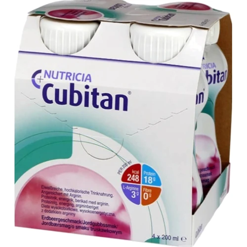Энтеральное питание Nutricia Cubitan Strawberry со вкусом клубники 4х200 мл (8716900569067): Тип Смеси специальные