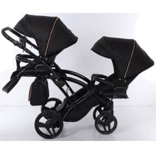 Універсальний візок для двійні 2 в 1 Junama Mirror Satin Duo Slim 02, чорний з бронзовим (J-MS-DUOs-02) фото 10