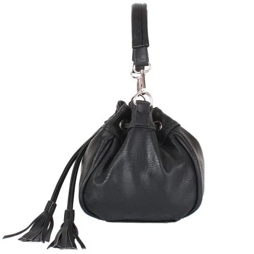 Женская сумка бакет-бэг Laskara черная (LK10195-black): Застежка Механическая