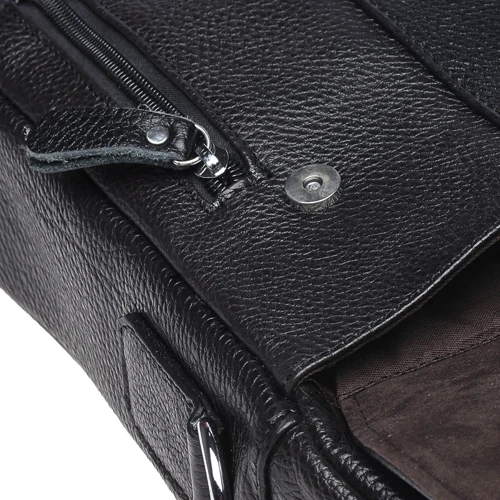 Мужская сумка планшет Borsa Leather черная (K18863-black): Тип ручки Со съемным ремнем, Плечевой ремень, С двумя ручками, Короткая ручка