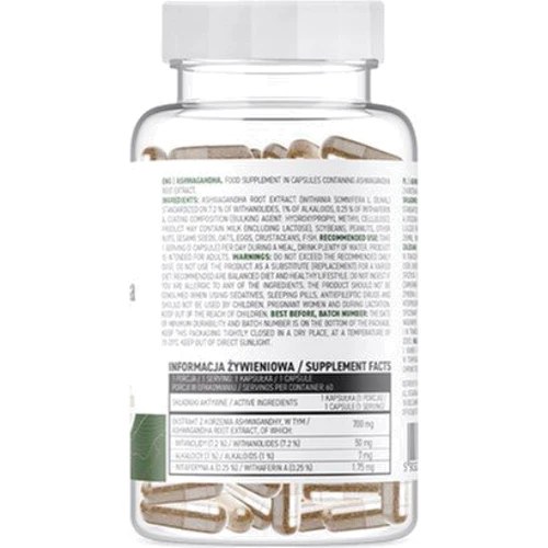 Бустер тестостерона OstroVit Ashwagandha Vege Ашваганда 60 капсул: Вкус без вкуса