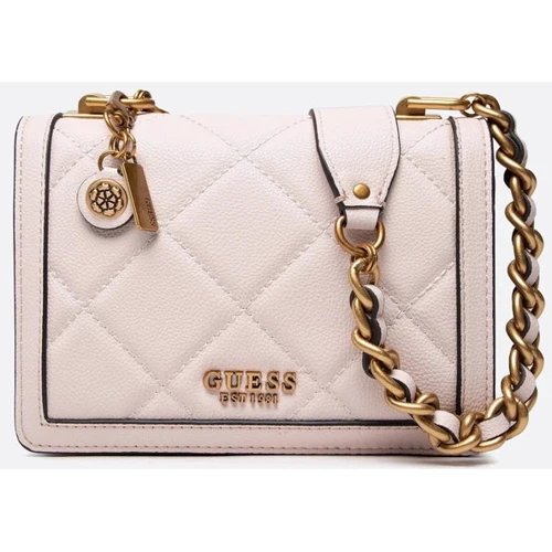 Женская сумка кросс боди GUESS ABEY CROSSBODY FLAP молочная (HWQB8558210-STO)