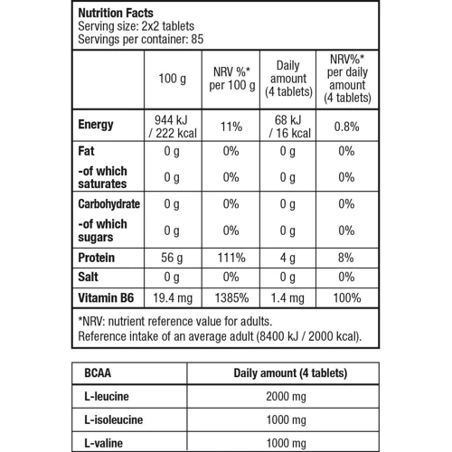 Аминокислота для спорта BioTechUSA BCAA + B6 340 tab: Вкус Без вкуса