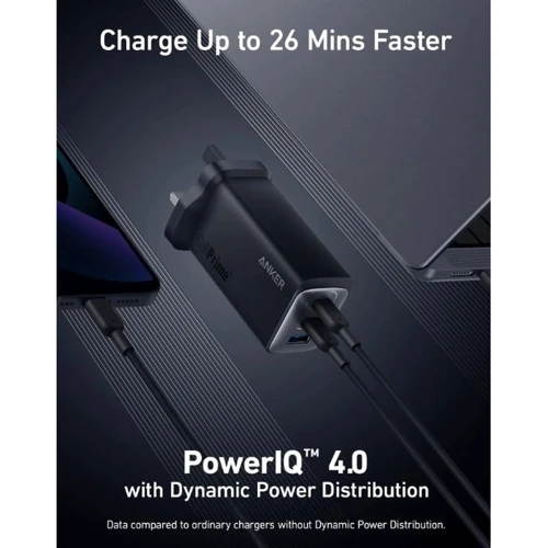 Зарядное устройство Anker Wall Charger PowerPort 737 GaN Prime USB+2xUSB-C 120W UK Plug Black (A2148211): Кабель в комплекте отсутствует