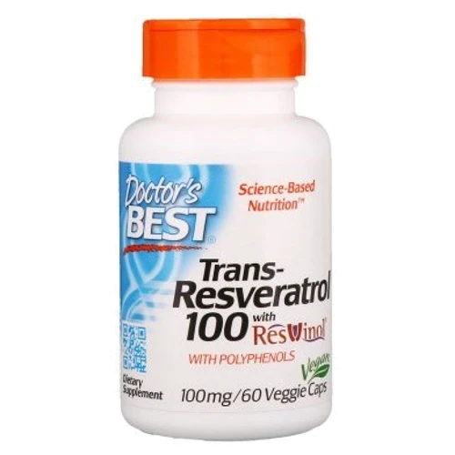 Doctor's Best Trans-Resveratrol 100 100 mg 60 Veggie Caps Ресвератрол