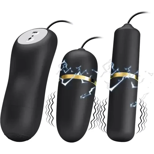 Виброяйцо-электростимулятор Pretty Love Double Vibro-Bullets, BI-014878