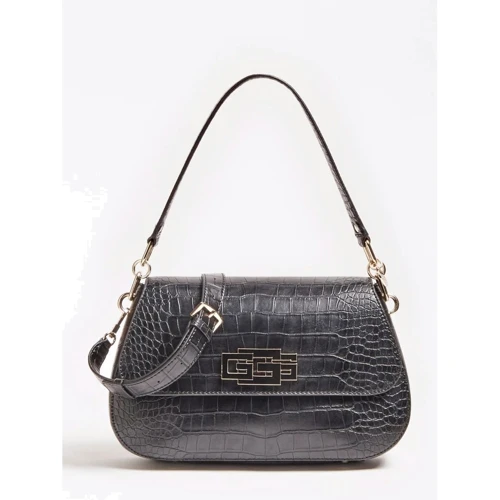 Жіноча сумка-сетчел Guess Triple G Shoulder Bag чорна (HWTG7748190-BLA)