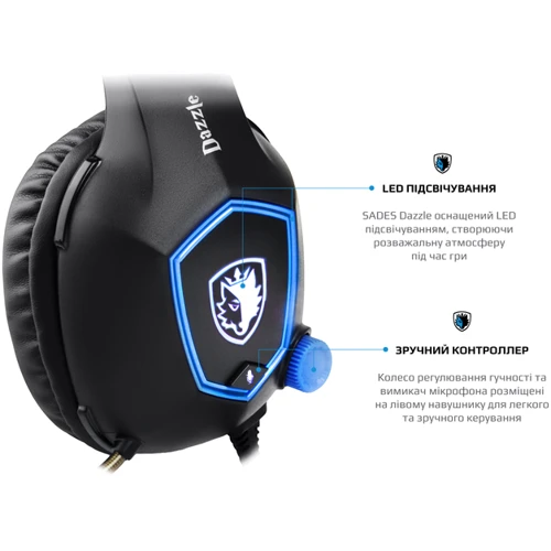 Наушники Sades SA-905 Dazzle Black/Blue (sa905bku) фото 5