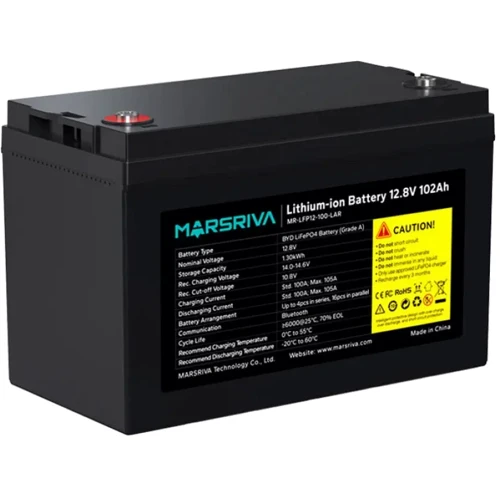 Аккумуляторная батарея Marsriva 12,8 V,100Ah UA: Емкость, Ач 100