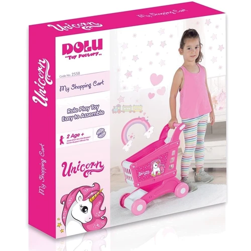 Тележка для покупок DOLU UNICORN розовая (2558)
