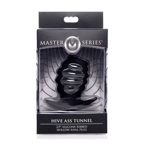 Малый анальный тоннель Hive Ass Tunnel Silicone Ribbed Hollow Anal Plug - Small