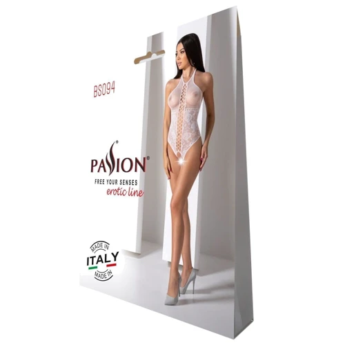 Бодистокинг с имитацией корсетной шнуровки Passion BS094 One Size, white