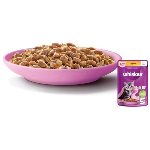 Упаковка влажного корма для котят Whiskas с курицей в желе 28х85 г (4770608239305): Возраст Котята