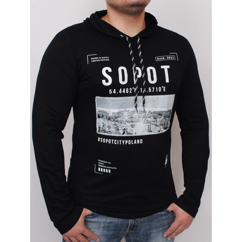 Лонгслів PFProject SOPOT Long M чорний з принтом: Вид Лонгсліви