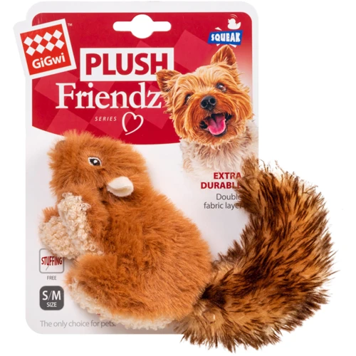 Іграшка для собак Білка з пищалкою GiGwi Plush штучне хутро 16 см (75308): Виробник GiGwi
