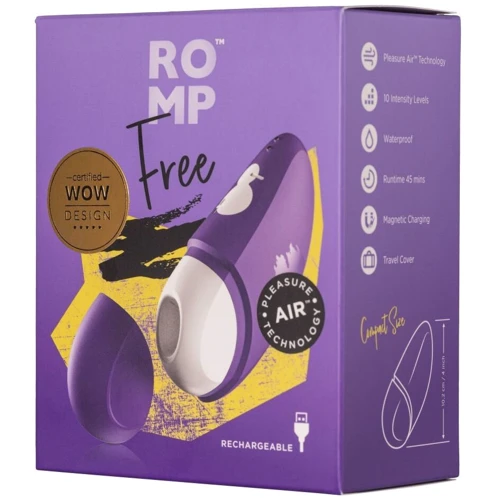 Вакуумный клиторальный стимулятор Romp Free, дорожный чехол