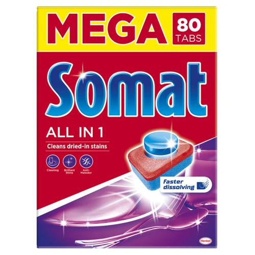 Таблетки Somat All in one для мытья посуды в посудомоечной машине 80 шт