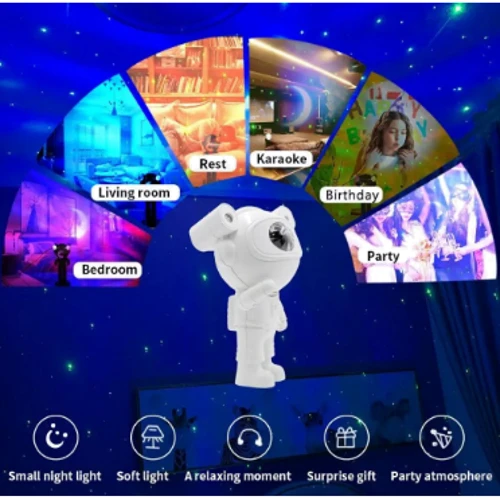 Детский ночник с Bluetooth проектор звездного неба Астронавт Sky Star Astronaut: Установка На столе