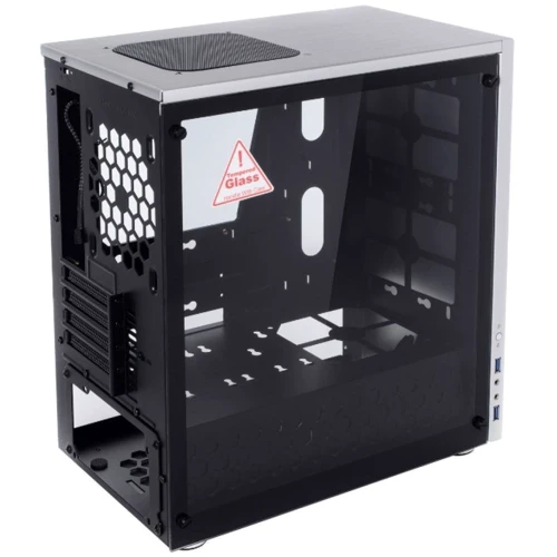 Корпус QUBE Style Silver (QBC3M_WSNU3): Матеріал передній панелі алюміній