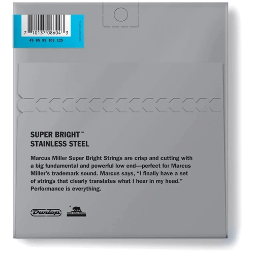 Струна для гітар Набір струн DUNLOP DBMMS45125 Marcus Miller Bass Super Bright Bass Strings 5-STRING (45-125): Тип Комплект струн