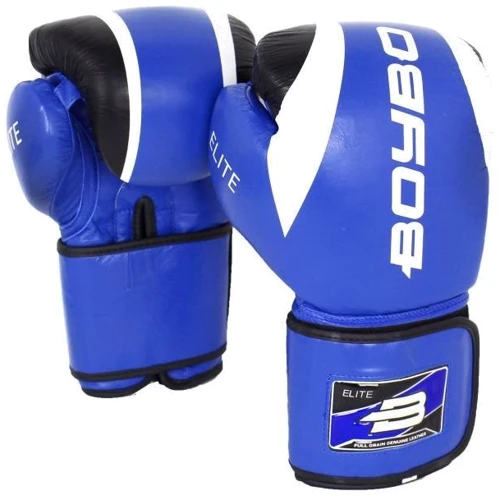 Боксерские перчатки BoyBo Elite 10 OZ натуральная кожа синие (SF3-34-10)