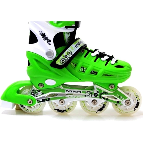 Ролики Scale Sports. Green (размер 38-42): Расположение колес in-line