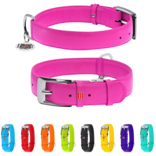 Ошейник WAUDOG Glamour без украшений 35 мм 46-60 см розовый с QR паспортом (33227): Производитель WAUDOG