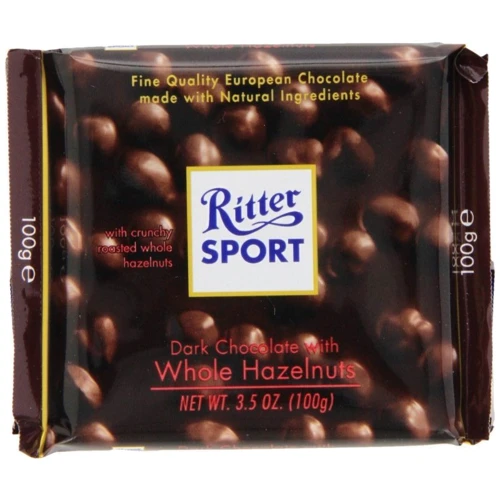 Шоколад Ritter Sport Dark Whole Hazelnuts 100 гр (DL7229)