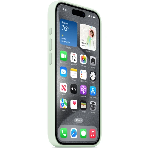 Чехол для iPhone Apple iPhone 15 Pro Silicone Case with MagSafe - Soft Mint (MWNL3ZM/A): Тип аксессуара чехол