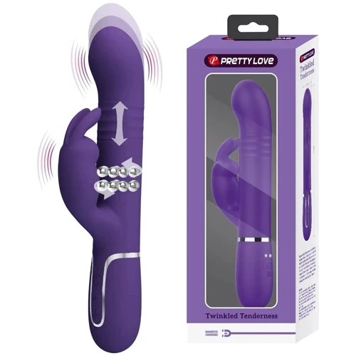 Вибратор с ротацией и толчками LYBAILE Pretty Love Coale Dark Purple (BW-500013-2)