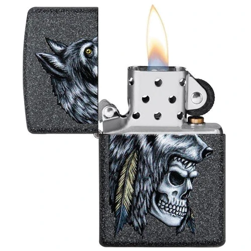 Зажигалка Zippo Wolf Skull Feather Design 29863 фото 5