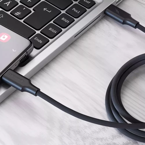 Кабель Proove Cable USB-C to USB-C Striped Silicone 60W 1m Black фото 3