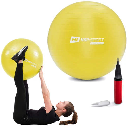 Мяч для фитнеса Hop-Sport HS-R055YB yellow 55 см: Особенности С насосом