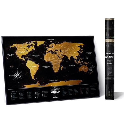 Скретч-карта світу Travel Map Black World (Eng)