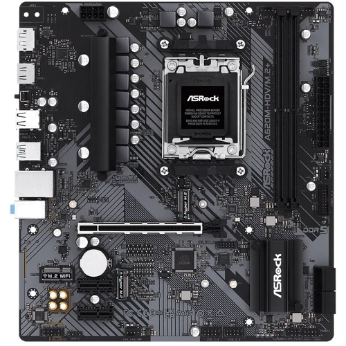 ASRock A620M-HDV/M.2: Оперативна пам'ять 2xDDR5 7200+, до 96 Гб