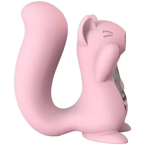 Вакуумный стимулятор с вибрацией KisToy Miss UU Pink, игрушка 2-в-1