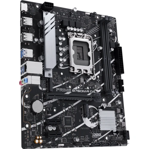 ASUS PRIME B760M-R-D4 (90MB1HA0-M0EAY0) Prime B760M-R D4: Роз'єми на платі SATA 3.0, USB 3.2 Gen 1, USB 2.0, M.2, PCI Express x1