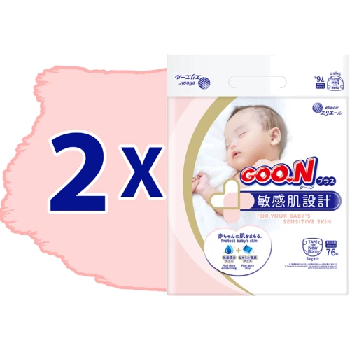 Подгузники Goo.N Plus для новорожденных до 5 кг размер 1(NB) на липучках унисекс 152 шт. (21000626-2): Тип Подгузники