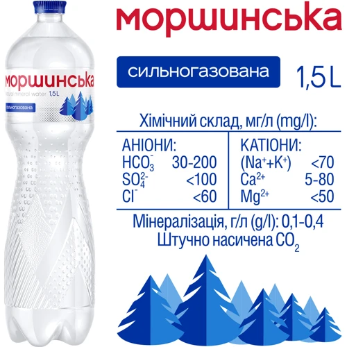 Вода Моршинська минеральная природная столовая сильногазированная 6х1.5 л (DS48200170007346): Вид Вода