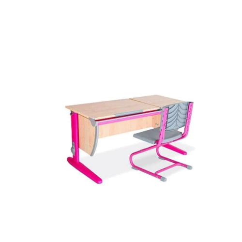 Стол универсальный трансформируемый СУТ.17.04 (120 см*61 см) + Стул СУТ.01 клен/розовый: Возраст ребенка от 6-ти лет