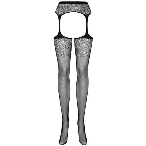 Ажурные чулки с поясом Obsessive S207, XL/XXL
