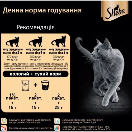 Влажный корм Sheba cig POU для котов с лососем в соусе 24х85 г (4770608258832): Возраст Взрослые