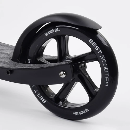 Самокат двухколесный Best Scooter с PU колесами, 1 амортизатором Black (99664): Максимальная допустимая нагрузка, кг 100