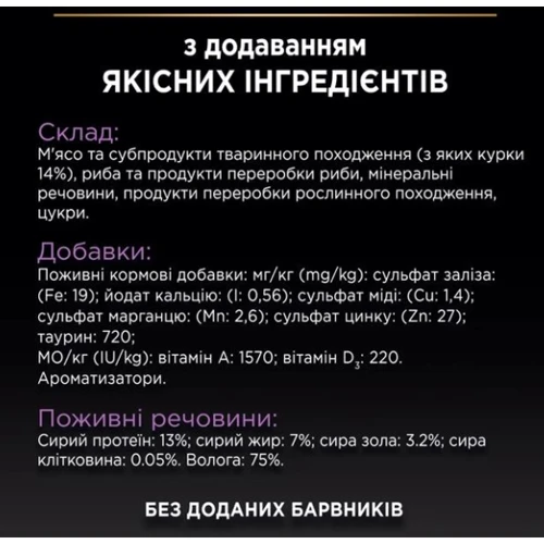 Влажный корм Pro Plan Kitten для котят мусс с курицей 85 г (7613033568619): Класс Супер премиум